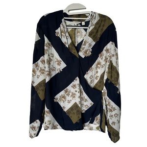 Ted Baker Floral‎ Pheadra Pearl Printed Wrap Blouse Size 4
